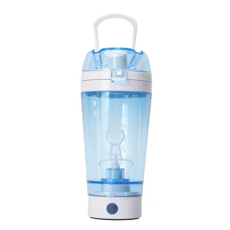 Rechargeable Model Self Stirring Portable Water/Protein Workout Bottle Self Stirring Button On Lower Half And On The Side
