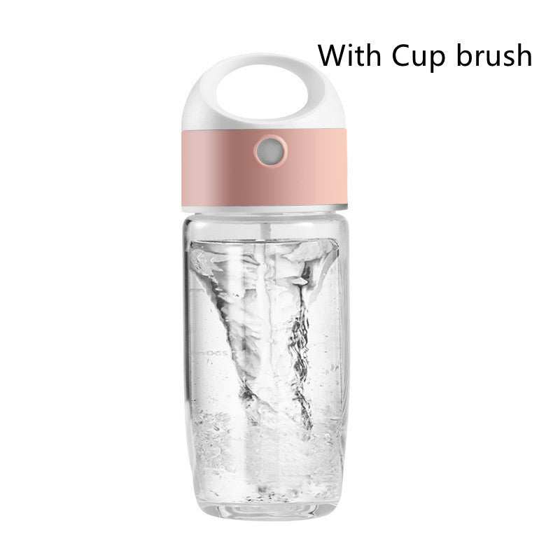Pink Automatic Stirring Cooking Measuring Bottle With Cup Brush Self Stirring Button On Lid