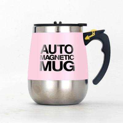 Pink Magnetic Self Stirring Coffee Mug