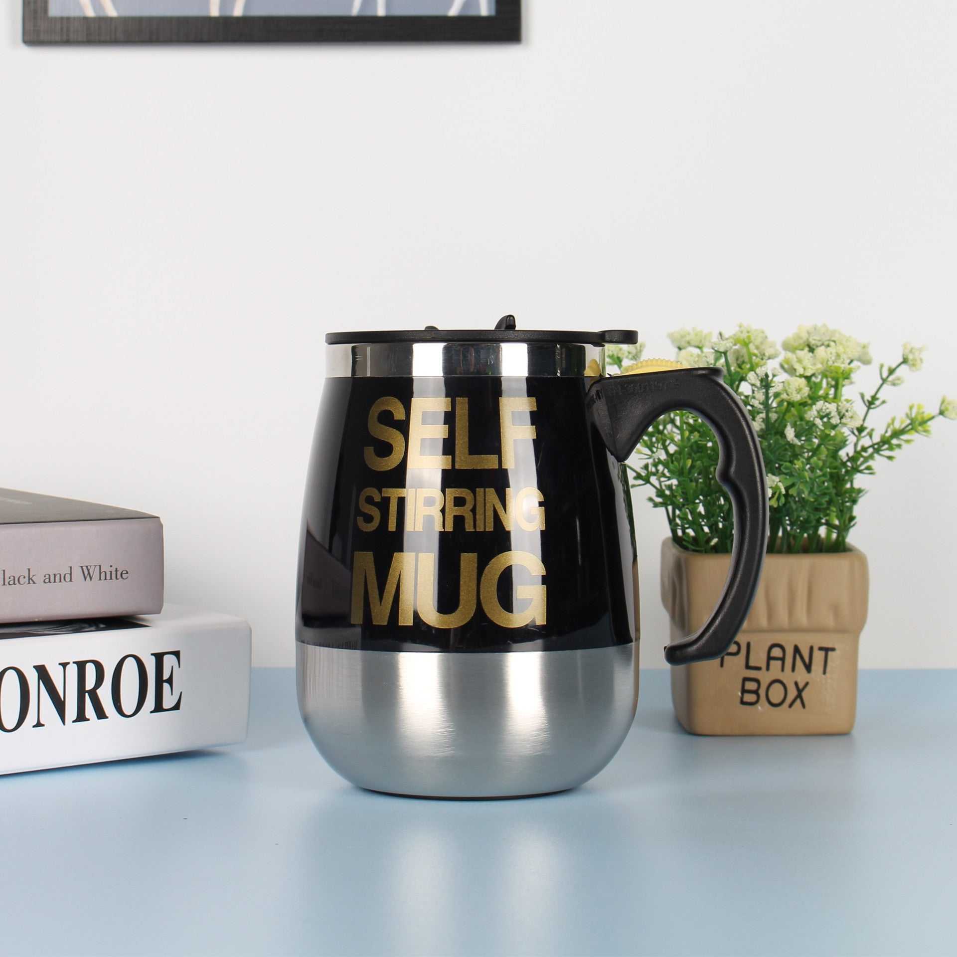 Black Self Stirring Coffee Mug