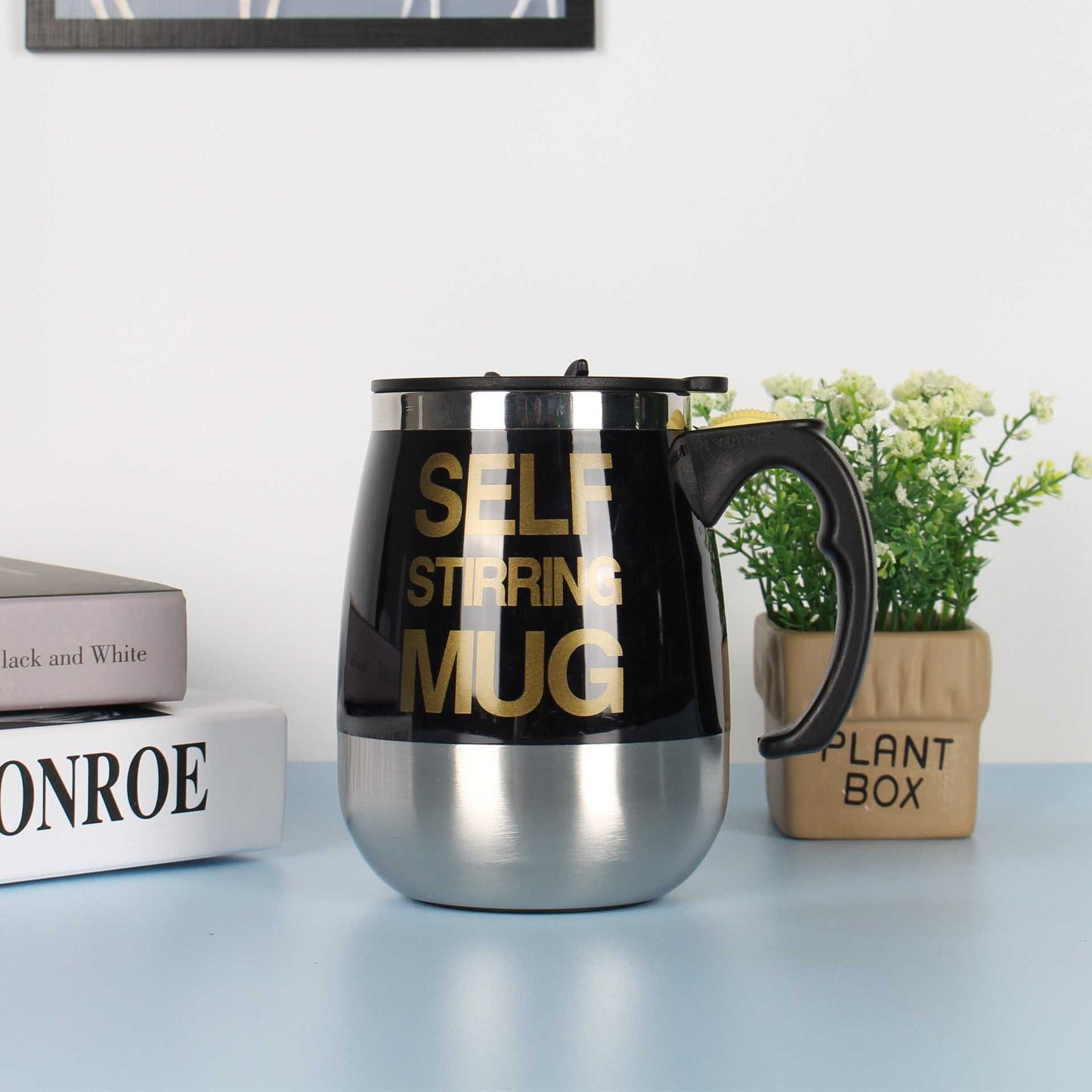 Black Self Stirring Coffee Mug