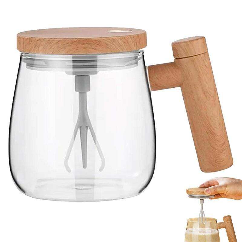 Self Stirring Fully Glass Cup Self Stirring Button On Lid