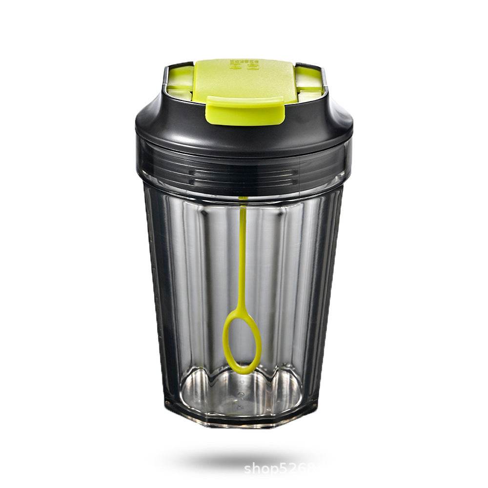 Black And Green Self Stirring Mini Protein Bottle Self Stirring Button On Lid