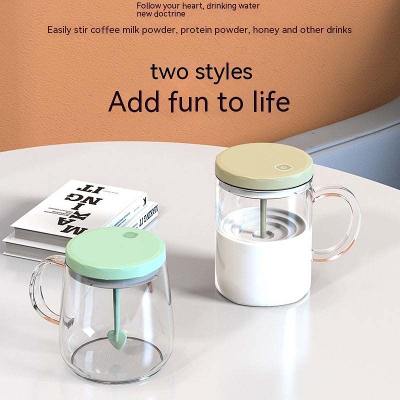 Automatic Glass Self Stirring Cup Self Stirring Button On Lid