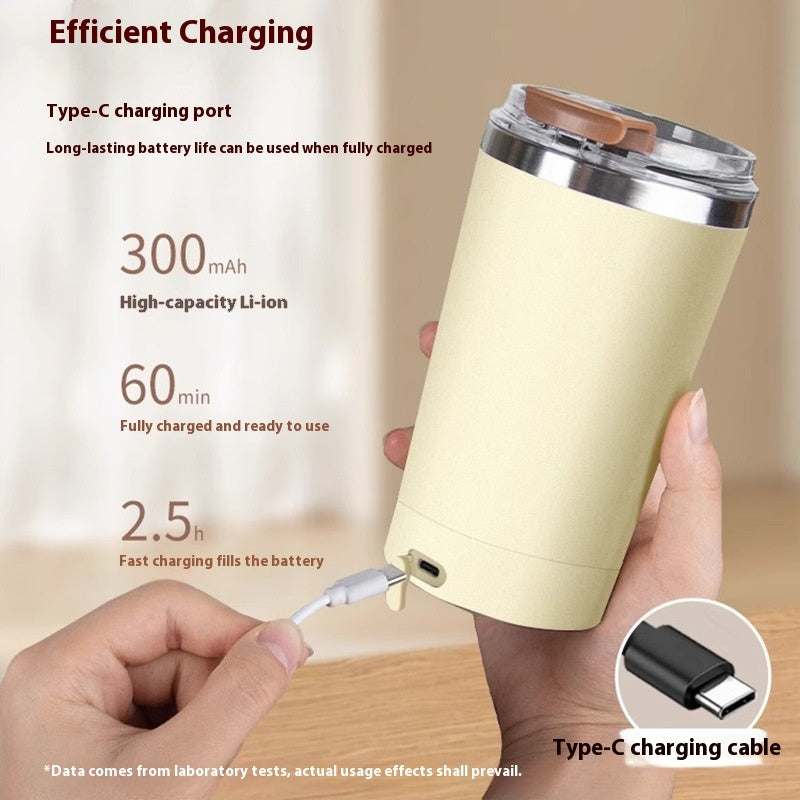 Self Stirring Vibrant Coffee Mug Self Stirring Button On Lower Half And On The Side