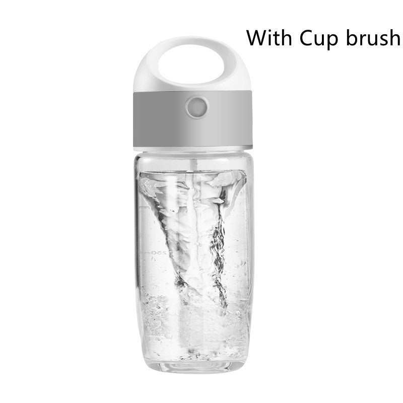 Gray Automatic Stirring Cooking Measuring Bottle With Cup Brush Self Stirring Button On Lid