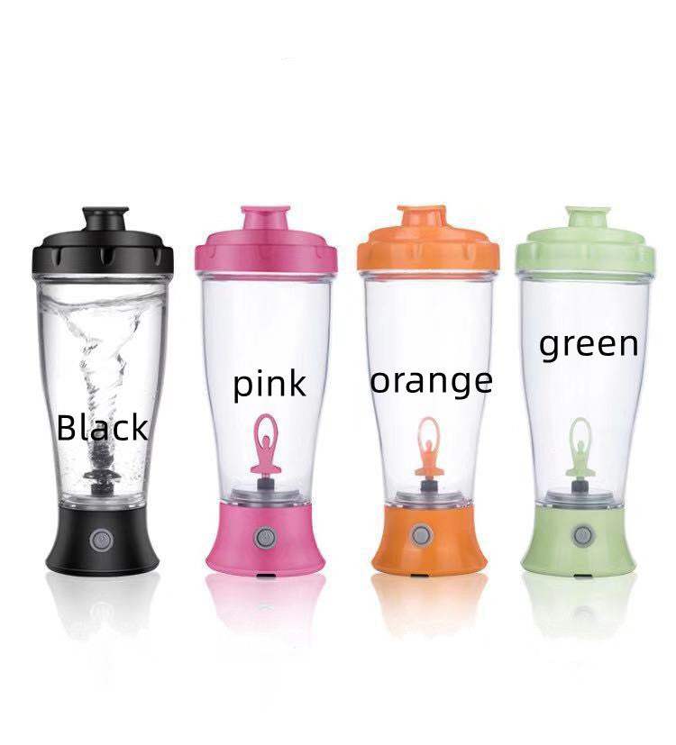 Black, Pink, Orange, Green, Portable Self Stirring Mini Coffee Bottle Self Stirring Button On Bottom Half And On The Side