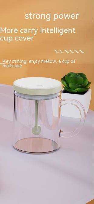 Automatic Glass Self Stirring Cup (Version 2) Self Stirring Button On Lid