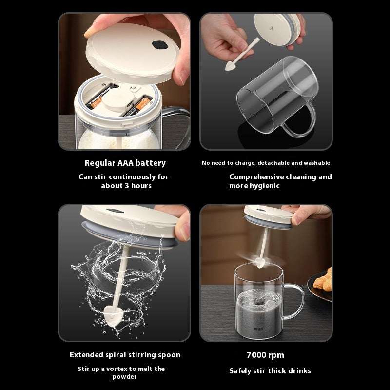 Self Stirring Fully Glass Cup