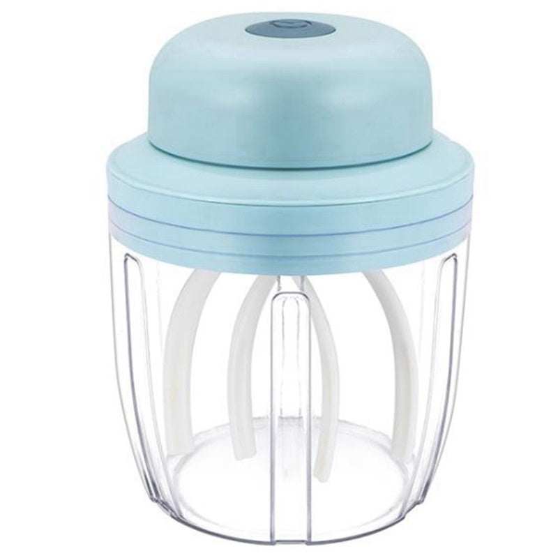 Blue Automatic Cream And Food Whisker Self Stirring Button On Lid