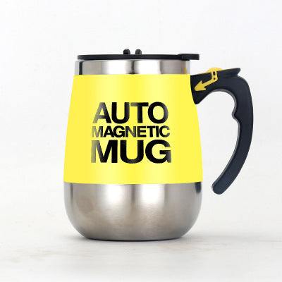 Yellow Magnetic Self Stirring Coffee Mug